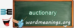 WordMeaning blackboard for auctionary